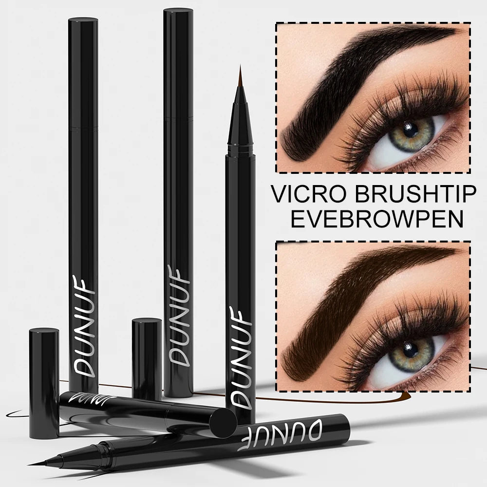 DUNUF 2 Color Long-lasting Ultra-fine anti-stain, waterproof and perspiration-proof quick drying liquid Eyebrow pencil