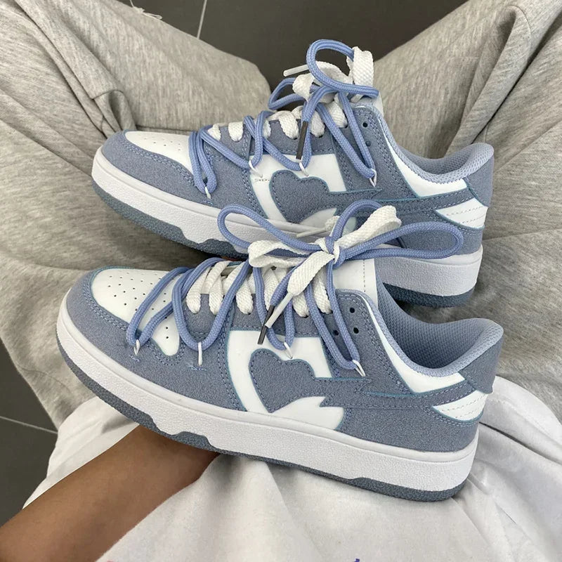 women shoes White Platform shoe Women Sneakers 2024 The New Lace-UpThick Bottom Woman Vulcanize Shoes Breathable Platform shoes