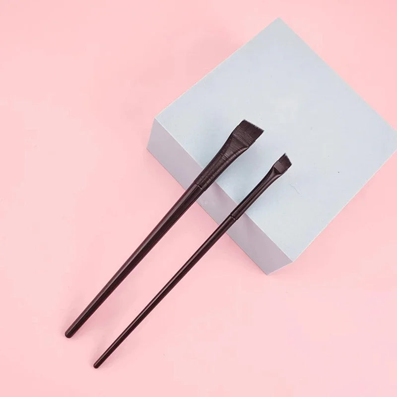 New 2 Pieces/ Set Eyebrow Contour Brush Eyebrow Eyeliner Brush Portable Small Angle Eyebrow Brush Female Makeup Accessories