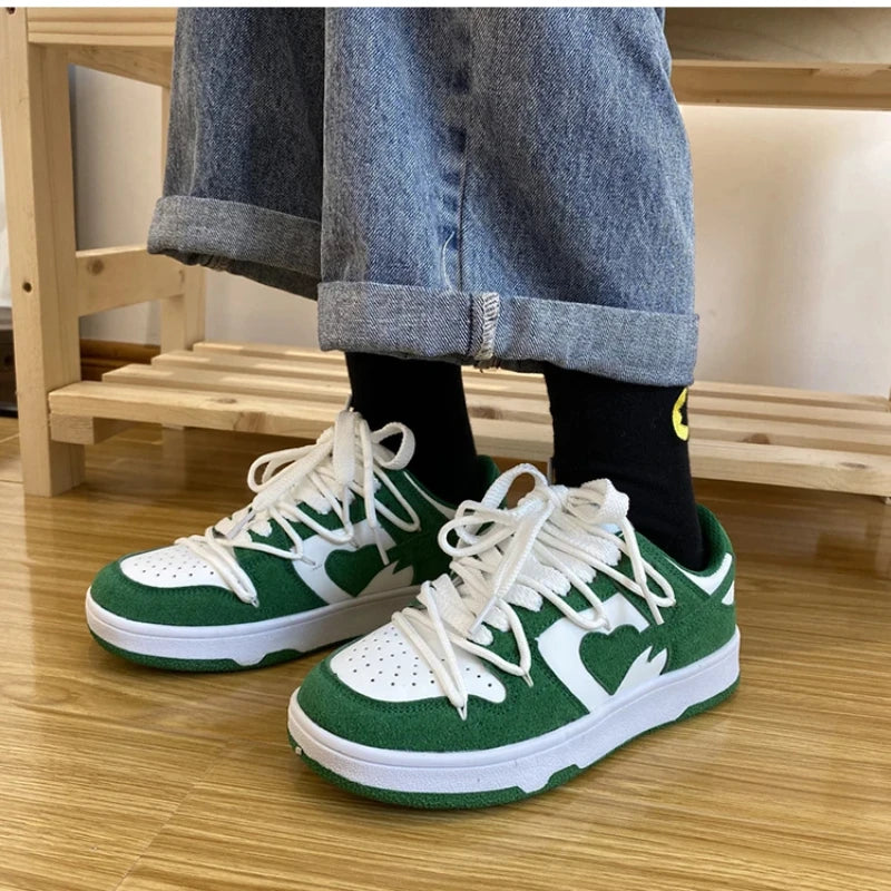women shoes White Platform shoe Women Sneakers 2024 The New Lace-UpThick Bottom Woman Vulcanize Shoes Breathable Platform shoes