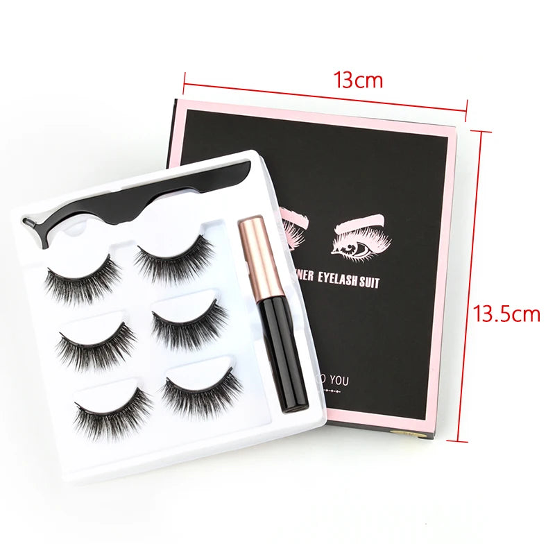 Magnetic Eyelashes 3D Mink Eyelashes Magnetic Eyeliner Magnetic 3D Lash Short False Lashes Lasting Handmade Eyelash Makeup Tools