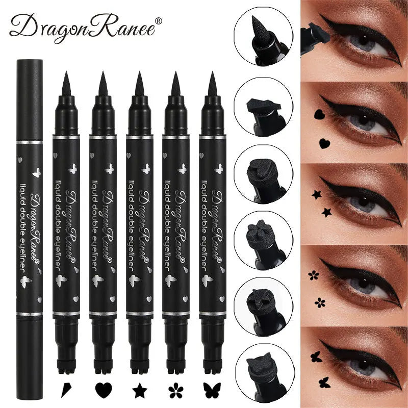 Dragon Ranee Double head Star Seal Eyeliner waterproof non-smudging novice heart plum embellished eye tail eyeliner