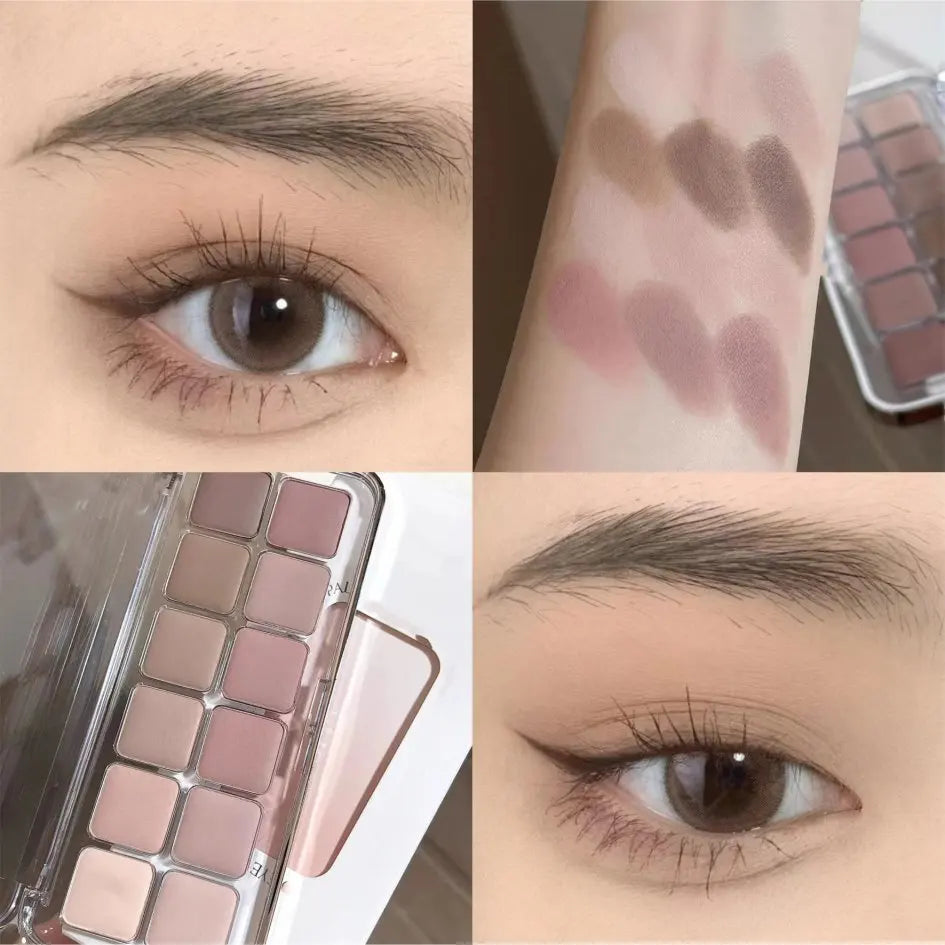High Quality Matte Eyeshadow Palette Pearlescent Sequins Blush Eyeshadow Highlighter Korean Cosmetics Female Make-up For Women