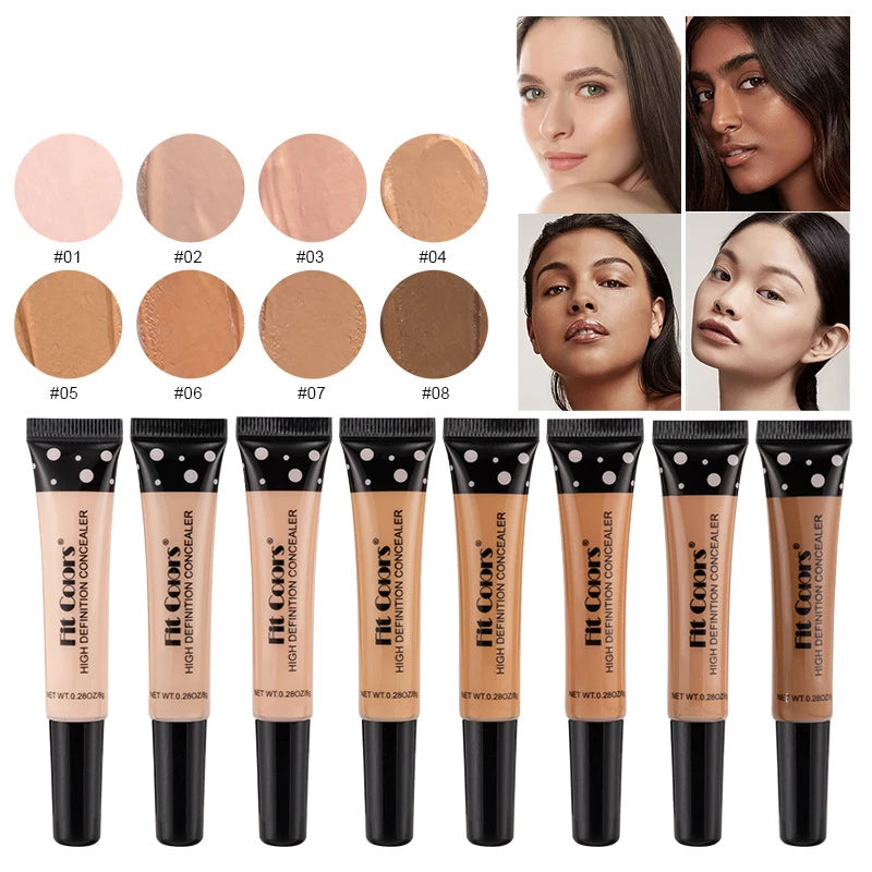 Full Cover Liquid Concealer 8 Color BB Cream Foundation Air-permeable Natural Brightening Makeup Eye Dark Circles Cream Cosmetic