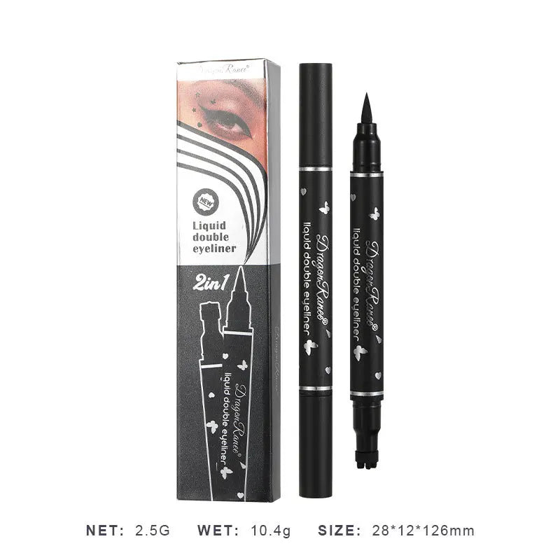 Dragon Ranee Double head Star Seal Eyeliner waterproof non-smudging novice heart plum embellished eye tail eyeliner