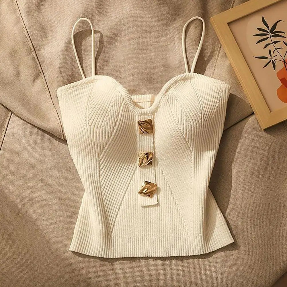 French Style Cross-knit Suspender Women's Summer Wear Sexy Beauty Camisole Slim High-end Bottom Bandeau Top