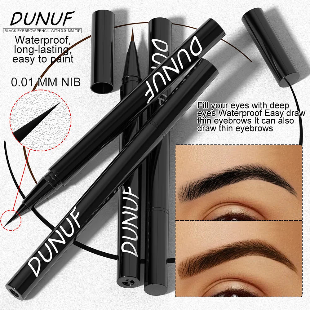 DUNUF 2 Color Long-lasting Ultra-fine anti-stain, waterproof and perspiration-proof quick drying liquid Eyebrow pencil