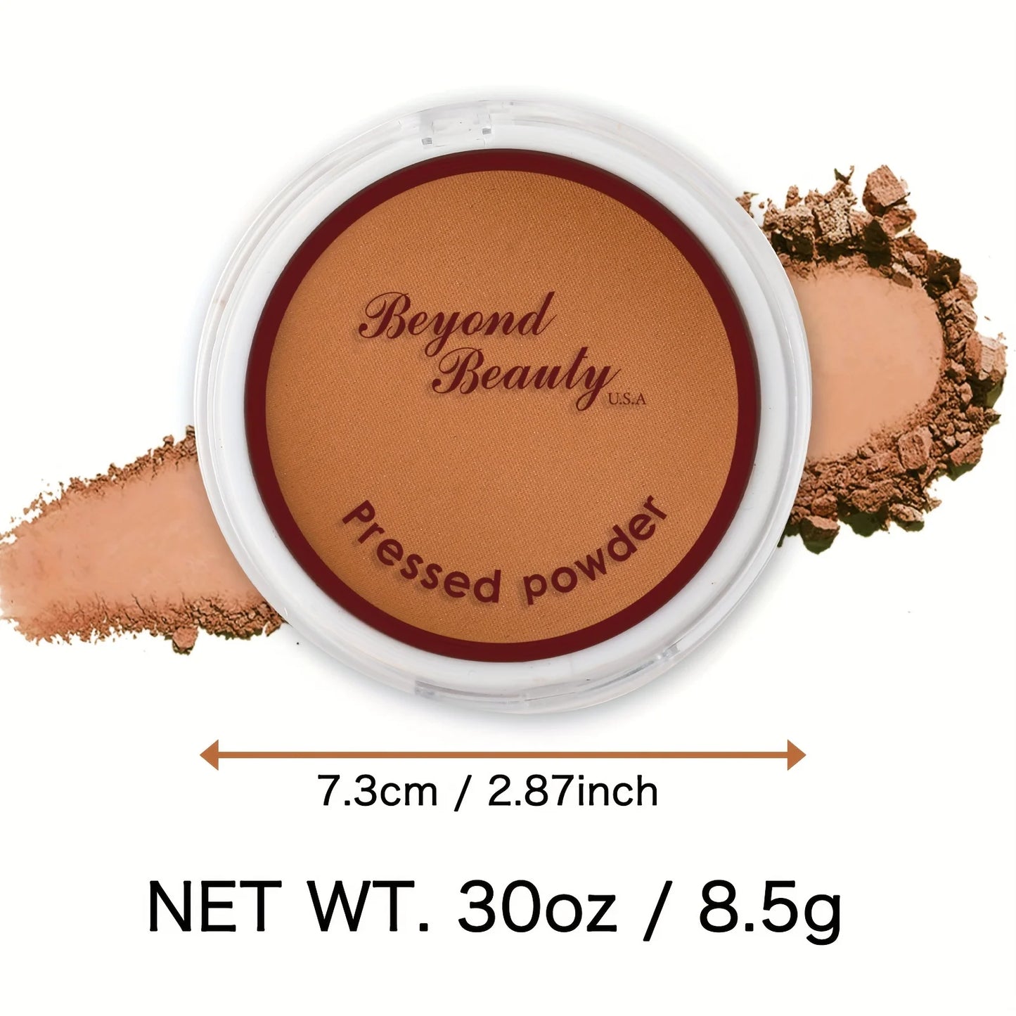 Wheat Bronzing Powder for Dark Skin, Matte Finish, Sweatproof & Oil Dark Foundation Concealer, Powder Puff And Mirror