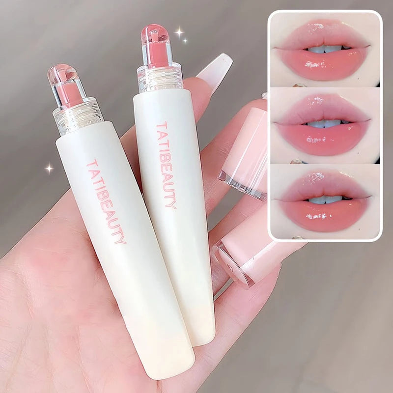 Jelly Lip Gloss Lasting Nude Pink High Gloss Lip Glaze Moisturizing Lipstick Mirror Water Lip Tint Korean Beauty Lip Care Makeup