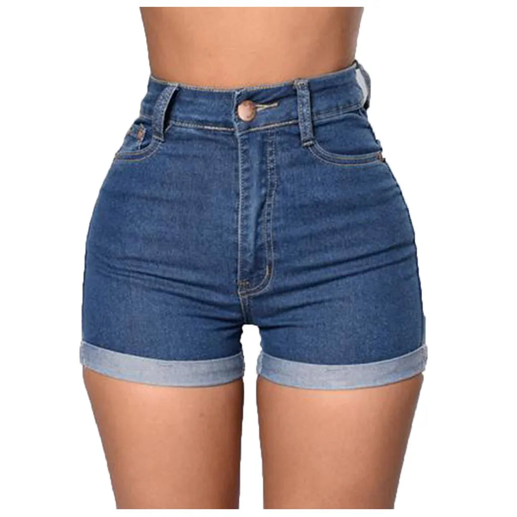 2025 Dark Blue Jean Shorts For Women Casual Sexy Hip Lift High Waist Denim Shorts Mujer Short Jeans Female