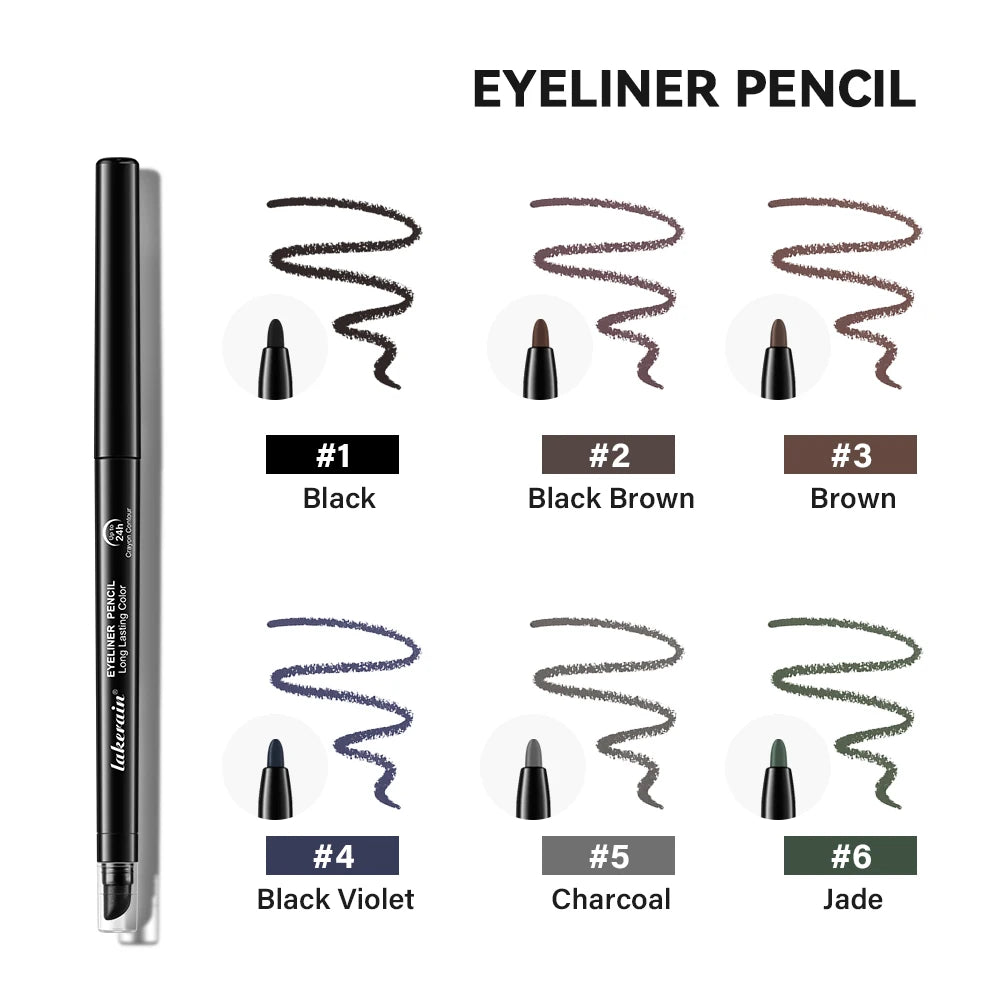 6 Colors Eyeliner Makeup Smooth Easy To Wear Lasting Eyes Waterproof Fashion Eyes Liner Pencils Eye Makeup Tool