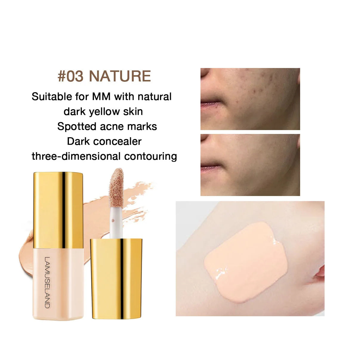 Mini Moisturizing Liquid Concealer Full Coverage Pores Dark Circles Foundation Cream Oil Control Invisible Face Makeup Cosmetics