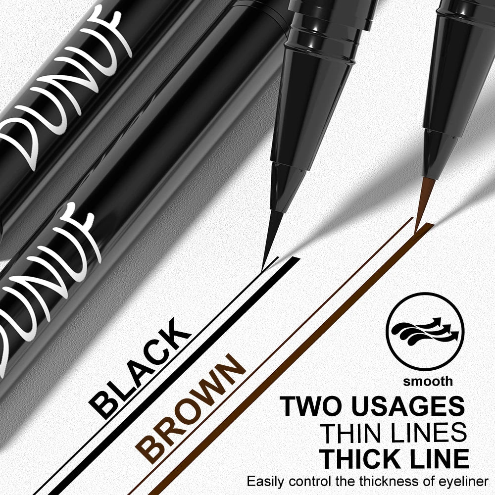 DUNUF 2 Color Long-lasting Ultra-fine anti-stain, waterproof and perspiration-proof quick drying liquid Eyebrow pencil