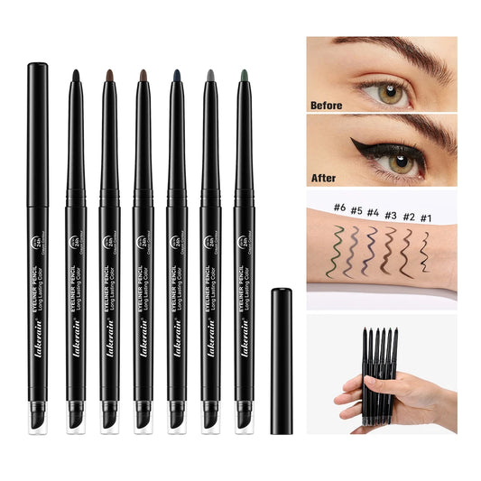 6 Colors Eyeliner Makeup Smooth Easy To Wear Lasting Eyes Waterproof Fashion Eyes Liner Pencils Eye Makeup Tool