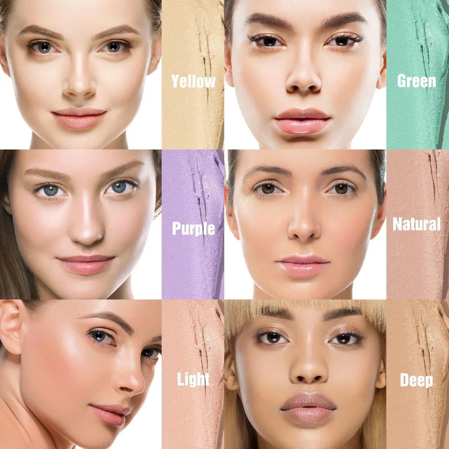 6 Colors Concealer Stick Face Primer Base Makeup Covering Facial Blemishes Contour Cosmetics Red Green Concealer Cream Stick