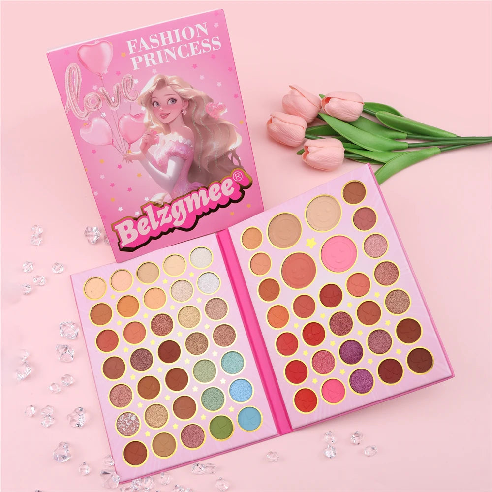 BELZGMEE 65 Colors Fashion Princess Matte Eye Shadow Palette Book Colorful Eyeshadow Pigments Professional Cosmetics for Eyes