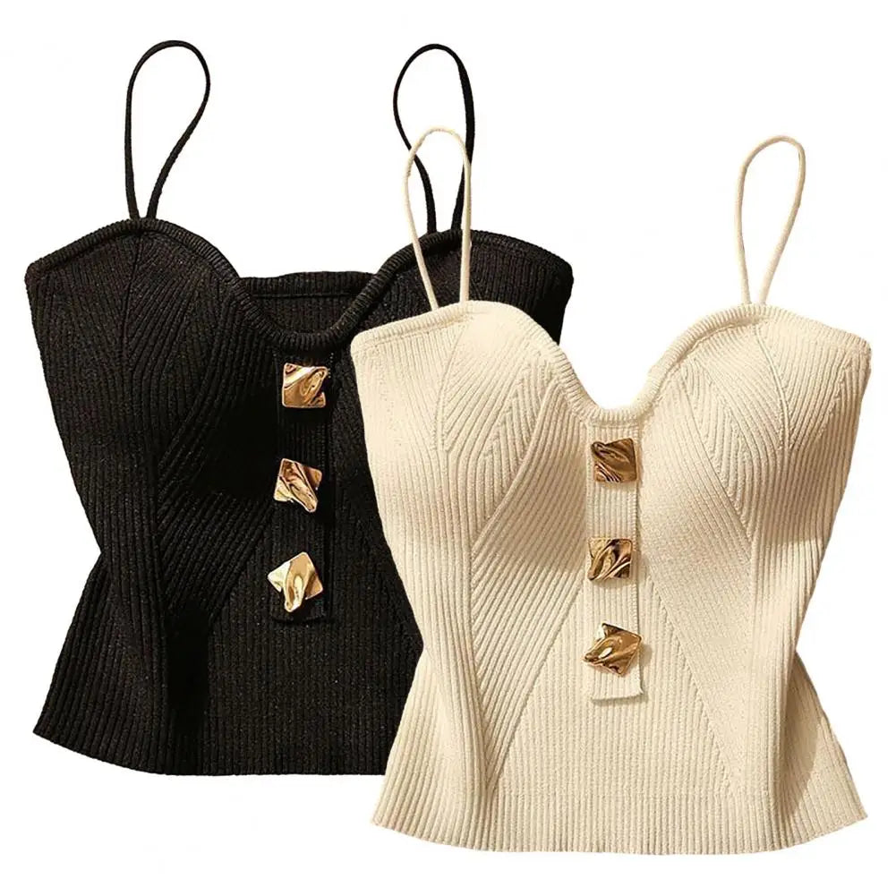 French Style Cross-knit Suspender Women's Summer Wear Sexy Beauty Camisole Slim High-end Bottom Bandeau Top