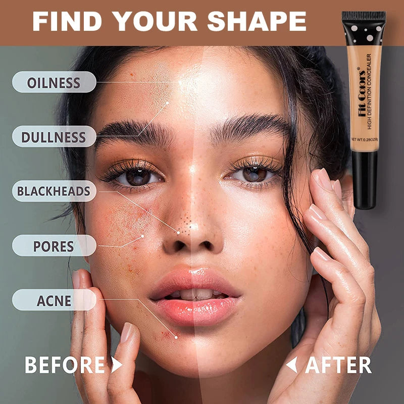 Full Cover Liquid Concealer 8 Color BB Cream Foundation Air-permeable Natural Brightening Makeup Eye Dark Circles Cream Cosmetic