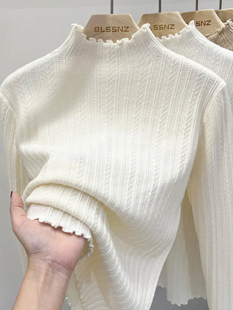 Knitted Sweater Korean Style Clothes Ladies' Undergarments A Sweater Top Woman Clothes White Sweater Turtlenecks Pullovers