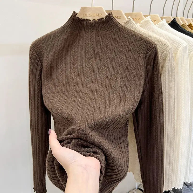 Knitted Sweater Korean Style Clothes Ladies' Undergarments A Sweater Top Woman Clothes White Sweater Turtlenecks Pullovers