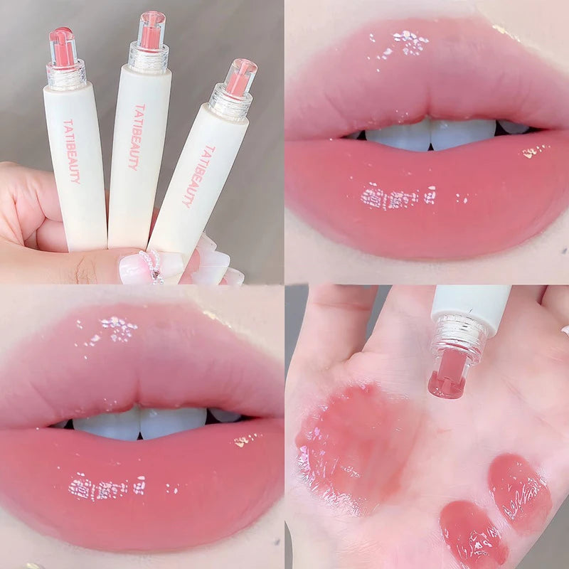 Jelly Lip Gloss Lasting Nude Pink High Gloss Lip Glaze Moisturizing Lipstick Mirror Water Lip Tint Korean Beauty Lip Care Makeup