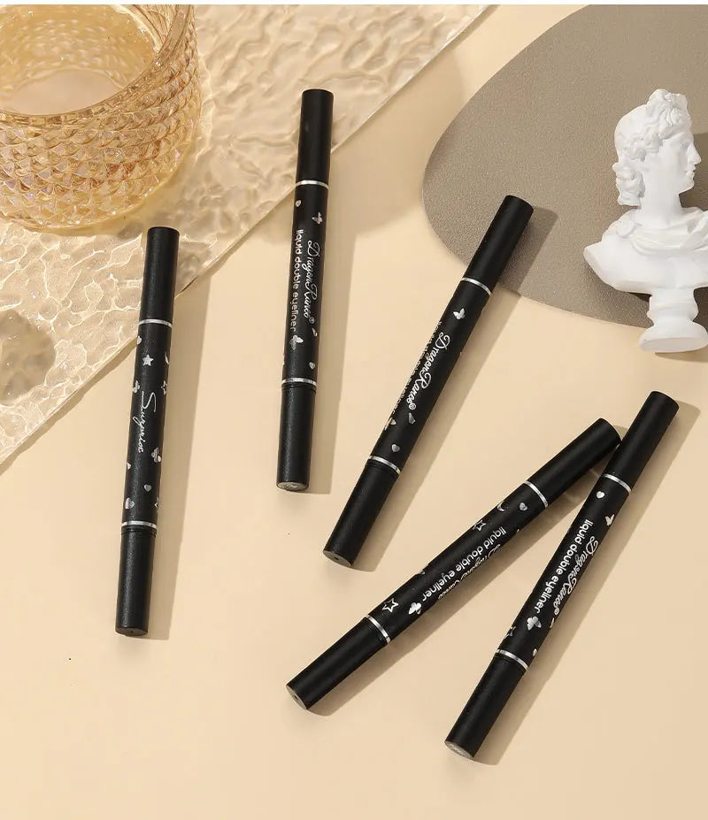 Dragon Ranee Double head Star Seal Eyeliner waterproof non-smudging novice heart plum embellished eye tail eyeliner