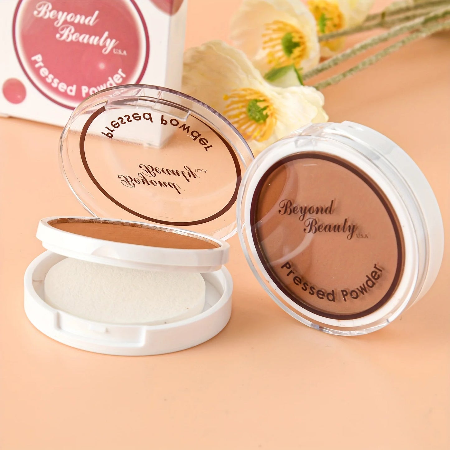 Wheat Bronzing Powder for Dark Skin, Matte Finish, Sweatproof & Oil Dark Foundation Concealer, Powder Puff And Mirror