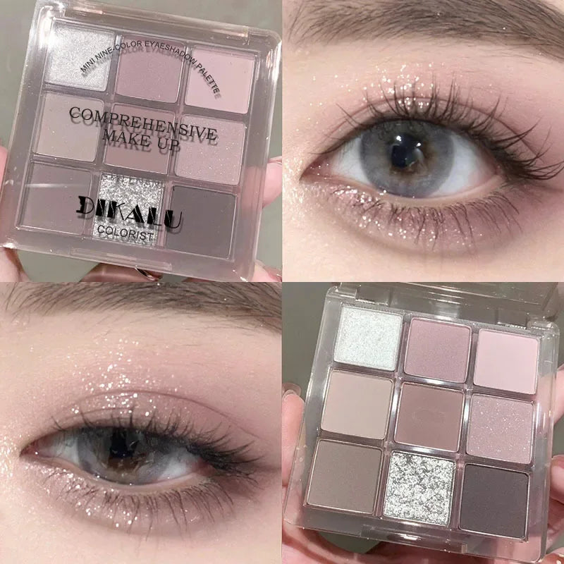 High Quality Matte Eyeshadow Palette Pearlescent Sequins Blush Eyeshadow Highlighter Korean Cosmetics Female Make-up For Women